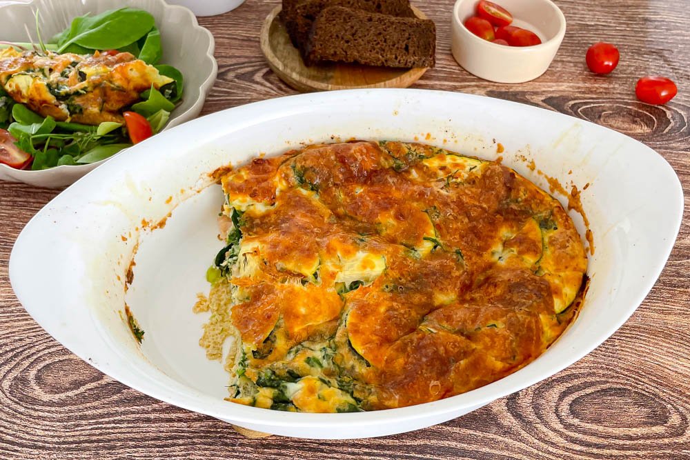 Omletas orkaitėje su daržovėmis