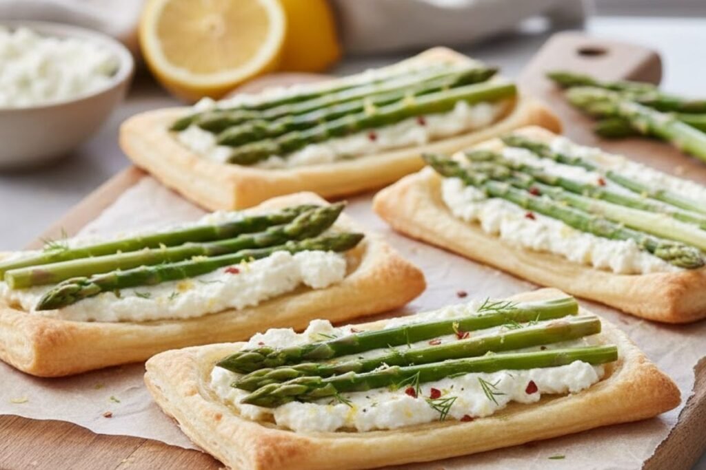 Šventiniai užkandžiai: sluoksniuotos tešlos pyragėliai su smidrais ir rikota